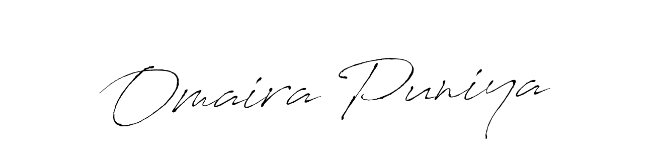 Create a beautiful signature design for name Omaira Puniya. With this signature (Antro_Vectra) fonts, you can make a handwritten signature for free. Omaira Puniya signature style 6 images and pictures png