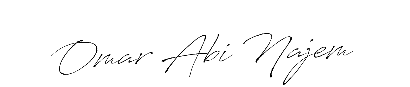 How to make Omar Abi Najem name signature. Use Antro_Vectra style for creating short signs online. This is the latest handwritten sign. Omar Abi Najem signature style 6 images and pictures png