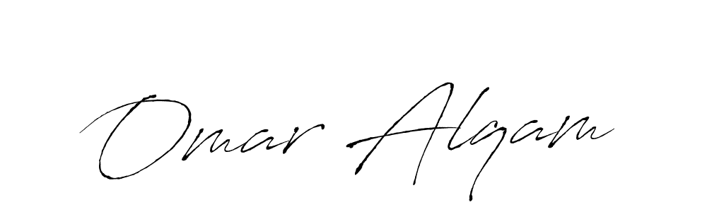 How to make Omar Alqam name signature. Use Antro_Vectra style for creating short signs online. This is the latest handwritten sign. Omar Alqam signature style 6 images and pictures png