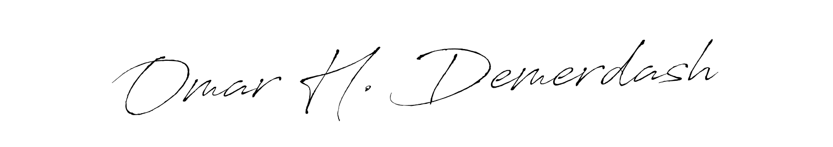 How to make Omar H. Demerdash name signature. Use Antro_Vectra style for creating short signs online. This is the latest handwritten sign. Omar H. Demerdash signature style 6 images and pictures png