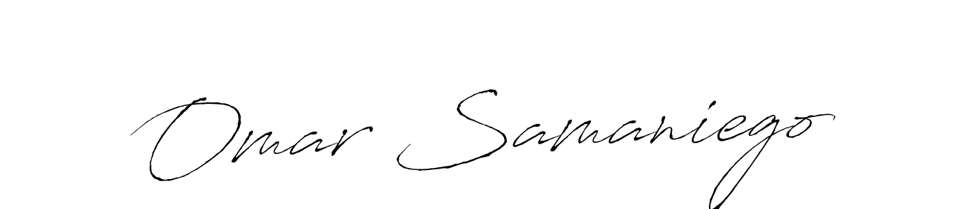 How to make Omar Samaniego name signature. Use Antro_Vectra style for creating short signs online. This is the latest handwritten sign. Omar Samaniego signature style 6 images and pictures png