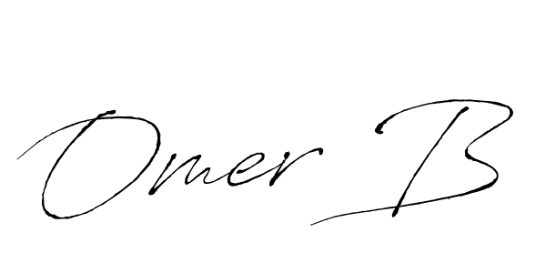 Omer B stylish signature style. Best Handwritten Sign (Antro_Vectra) for my name. Handwritten Signature Collection Ideas for my name Omer B. Omer B signature style 6 images and pictures png