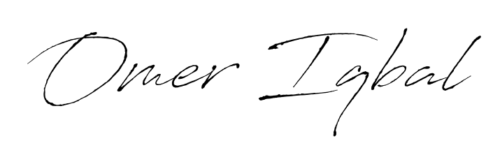 Practice writing Omer Iqbal with the flow of Antro_Vectra lettering. A fantastic source of inspiration for developing your personal signature style. Omer Iqbal signature style 6 images and pictures png