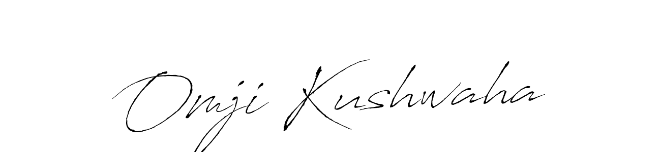 Design your own signature with our free online signature maker. With this signature software, you can create a handwritten (Antro_Vectra) signature for name Omji Kushwaha. Omji Kushwaha signature style 6 images and pictures png