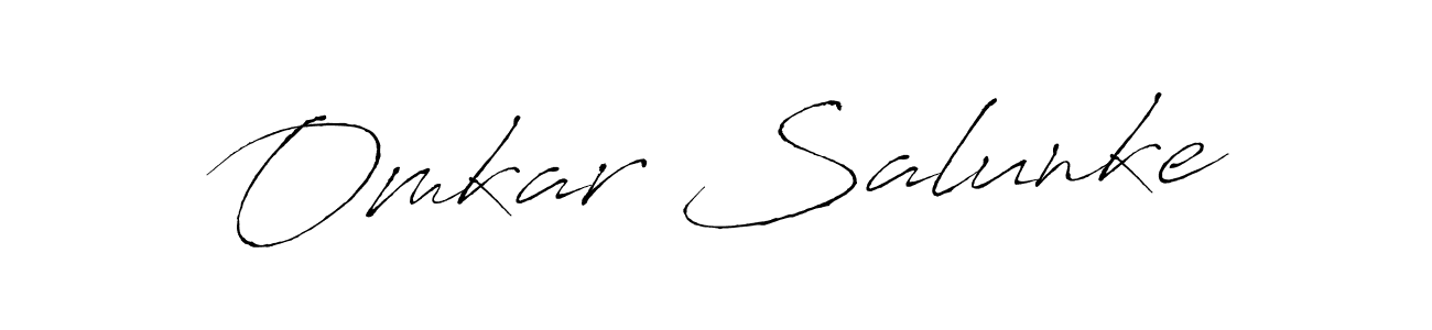 How to make Omkar Salunke name signature. Use Antro_Vectra style for creating short signs online. This is the latest handwritten sign. Omkar Salunke signature style 6 images and pictures png