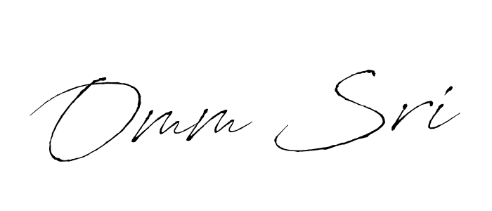 How to make Omm Sri name signature. Use Antro_Vectra style for creating short signs online. This is the latest handwritten sign. Omm Sri signature style 6 images and pictures png