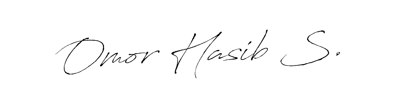 The best way (Antro_Vectra) to make a short signature is to pick only two or three words in your name. The name Omor Hasib S. include a total of six letters. For converting this name. Omor Hasib S. signature style 6 images and pictures png