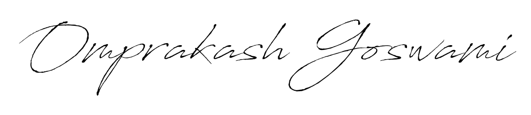 Designed for modern professionals: Omprakash Goswami name signature crafted with Antro_Vectra script. Ready for digital PDF workflows. Omprakash Goswami signature style 6 images and pictures png