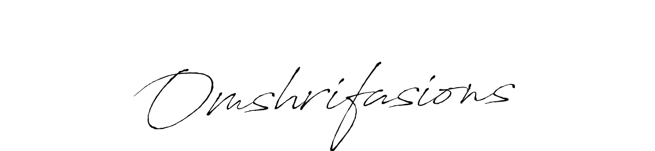 Use a signature maker to create a handwritten signature online. With this signature software, you can design (Antro_Vectra) your own signature for name Omshrifasions. Omshrifasions signature style 6 images and pictures png