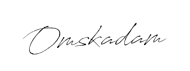 How to make Omskadam signature? Antro_Vectra is a professional autograph style. Create handwritten signature for Omskadam name. Omskadam signature style 6 images and pictures png