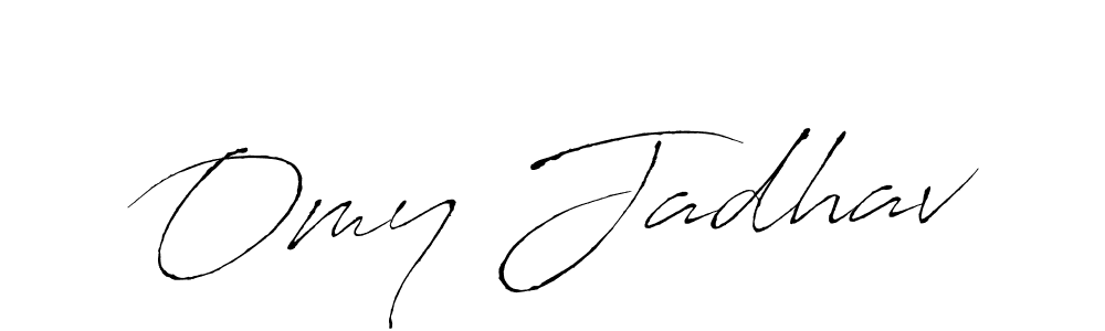 How to make Omy Jadhav name signature. Use Antro_Vectra style for creating short signs online. This is the latest handwritten sign. Omy Jadhav signature style 6 images and pictures png