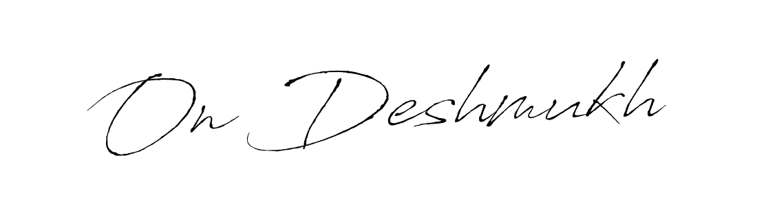 Also You can easily find your signature by using the search form. We will create On Deshmukh name handwritten signature images for you free of cost using Antro_Vectra sign style. On Deshmukh signature style 6 images and pictures png