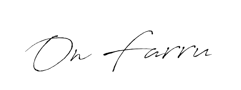 Antro_Vectra is a professional signature style that is perfect for those who want to add a touch of class to their signature. It is also a great choice for those who want to make their signature more unique. Get On Farru name to fancy signature for free. On Farru signature style 6 images and pictures png