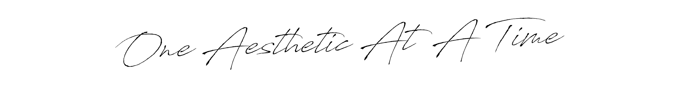How to make One Aesthetic At A Time name signature. Use Antro_Vectra style for creating short signs online. This is the latest handwritten sign. One Aesthetic At A Time signature style 6 images and pictures png