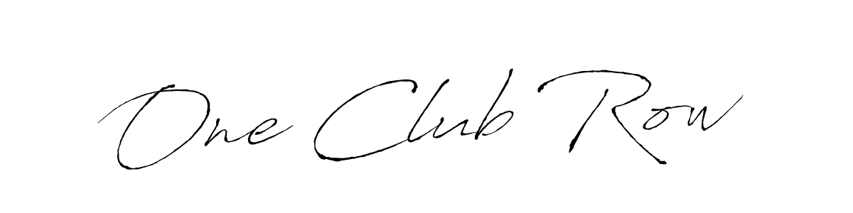 Make a beautiful signature design for name One Club Row. With this signature (Antro_Vectra) style, you can create a handwritten signature for free. One Club Row signature style 6 images and pictures png