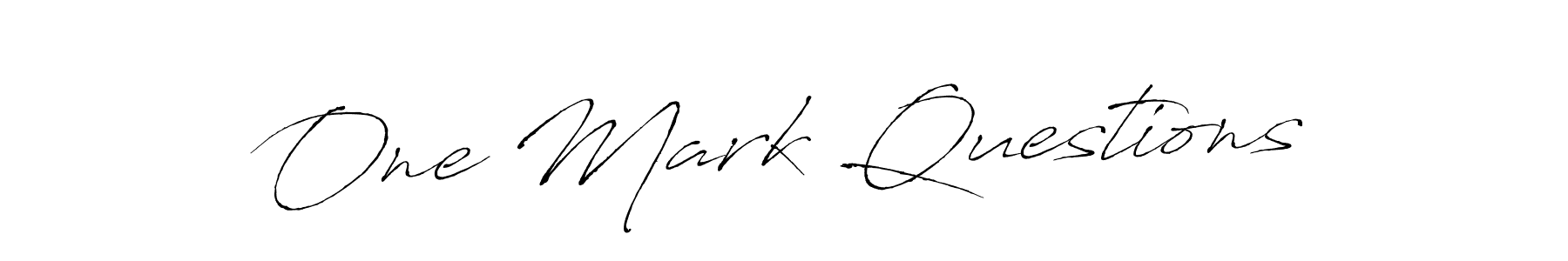 The best way (Antro_Vectra) to make a short signature is to pick only two or three words in your name. The name One Mark Questions include a total of six letters. For converting this name. One Mark Questions signature style 6 images and pictures png