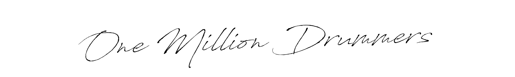 Also You can easily find your signature by using the search form. We will create One Million Drummers name handwritten signature images for you free of cost using Antro_Vectra sign style. One Million Drummers signature style 6 images and pictures png