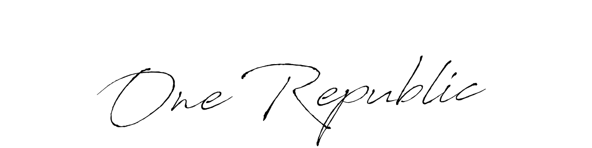 Create a beautiful signature design for name One Republic. With this signature (Antro_Vectra) fonts, you can make a handwritten signature for free. One Republic signature style 6 images and pictures png
