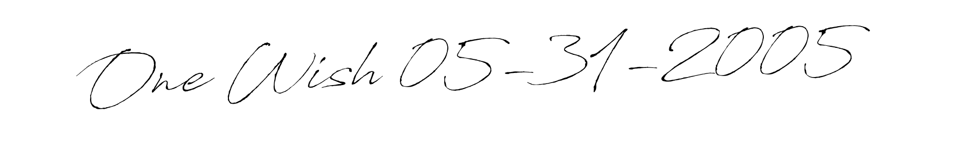 How to make One Wish 05-31-2005 signature? Antro_Vectra is a professional autograph style. Create handwritten signature for One Wish 05-31-2005 name. One Wish 05-31-2005 signature style 6 images and pictures png