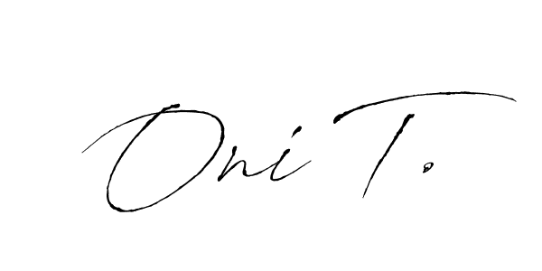How to make Oni T. name signature. Use Antro_Vectra style for creating short signs online. This is the latest handwritten sign. Oni T. signature style 6 images and pictures png