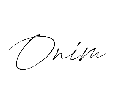 Make a beautiful signature design for name Onim. With this signature (Antro_Vectra) style, you can create a handwritten signature for free. Onim signature style 6 images and pictures png