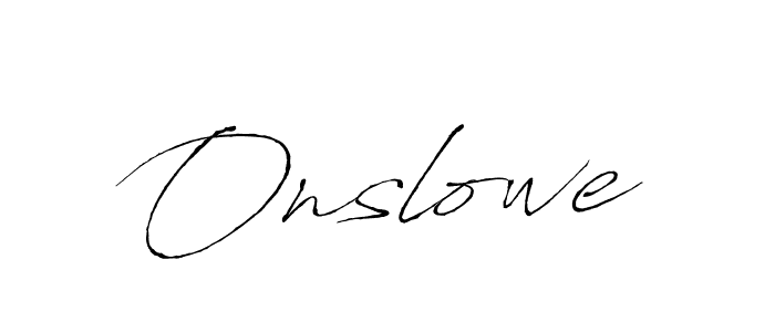 How to make Onslowe signature? Antro_Vectra is a professional autograph style. Create handwritten signature for Onslowe name. Onslowe signature style 6 images and pictures png