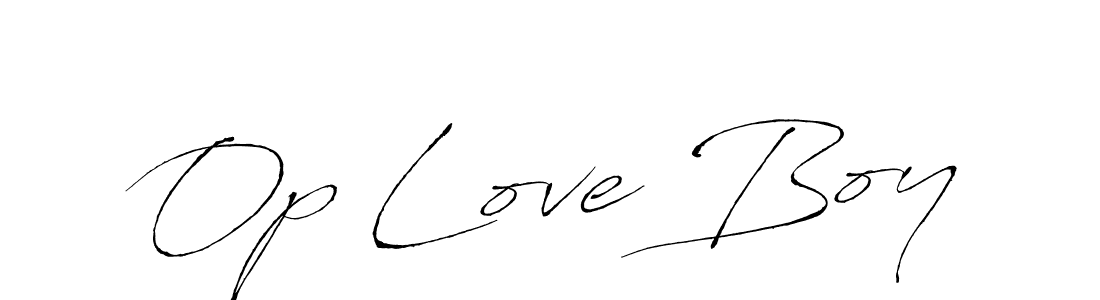 Op Love Boy stylish signature style. Best Handwritten Sign (Antro_Vectra) for my name. Handwritten Signature Collection Ideas for my name Op Love Boy. Op Love Boy signature style 6 images and pictures png