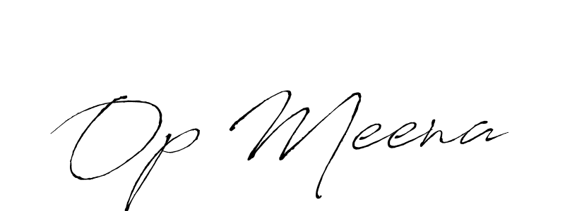 Also we have Op Meena name is the best signature style. Create professional handwritten signature collection using Antro_Vectra autograph style. Op Meena signature style 6 images and pictures png
