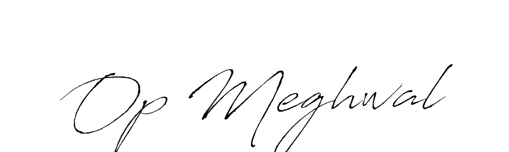 How to make Op Meghwal signature? Antro_Vectra is a professional autograph style. Create handwritten signature for Op Meghwal name. Op Meghwal signature style 6 images and pictures png