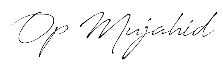 Upgrade your professional image with Op Mujahid signature created with Antro_Vectra font. Fast, free, and watermark-free download. Op Mujahid signature style 6 images and pictures png