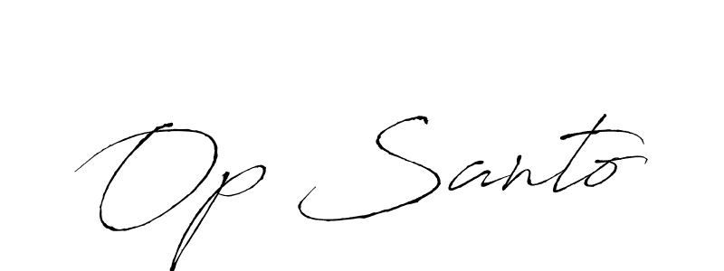 The best way (Antro_Vectra) to make a short signature is to pick only two or three words in your name. The name Op Santo include a total of six letters. For converting this name. Op Santo signature style 6 images and pictures png
