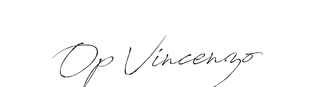 How to make Op Vincenzo name signature. Use Antro_Vectra style for creating short signs online. This is the latest handwritten sign. Op Vincenzo signature style 6 images and pictures png