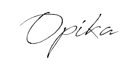 Stand out with a creative autograph for Opika. The Antro_Vectra styling blends modern aesthetics with classic signature flourishes. Opika signature style 6 images and pictures png
