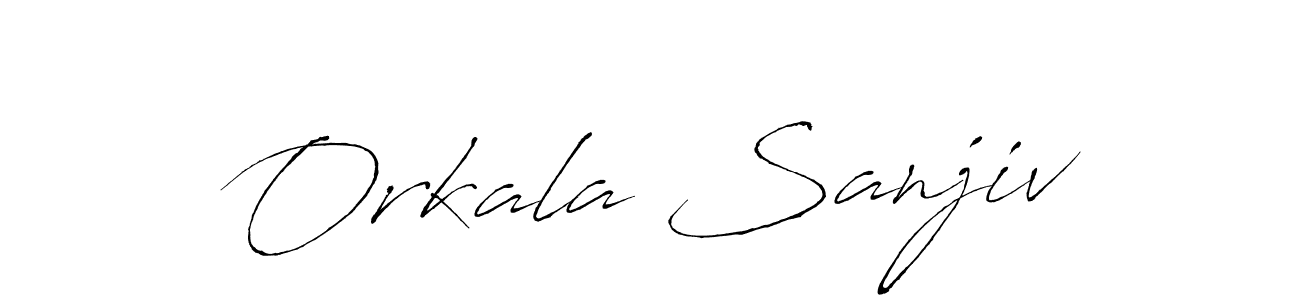 How to make Orkala Sanjiv name signature. Use Antro_Vectra style for creating short signs online. This is the latest handwritten sign. Orkala Sanjiv signature style 6 images and pictures png