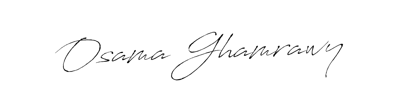 Design your own signature with our free online signature maker. With this signature software, you can create a handwritten (Antro_Vectra) signature for name Osama Ghamrawy. Osama Ghamrawy signature style 6 images and pictures png
