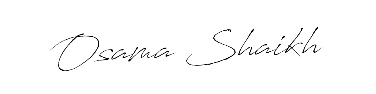 Make a beautiful signature design for name Osama Shaikh. With this signature (Antro_Vectra) style, you can create a handwritten signature for free. Osama Shaikh signature style 6 images and pictures png