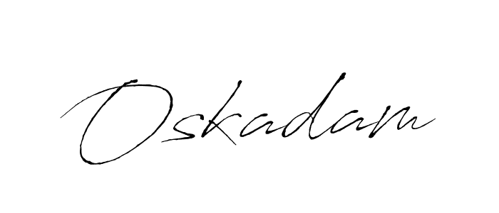 Design your own signature with our free online signature maker. With this signature software, you can create a handwritten (Antro_Vectra) signature for name Oskadam. Oskadam signature style 6 images and pictures png