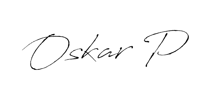 How to make Oskar P name signature. Use Antro_Vectra style for creating short signs online. This is the latest handwritten sign. Oskar P signature style 6 images and pictures png