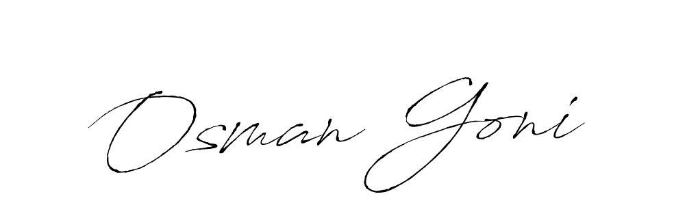 Make a beautiful signature design for name Osman Goni. With this signature (Antro_Vectra) style, you can create a handwritten signature for free. Osman Goni signature style 6 images and pictures png