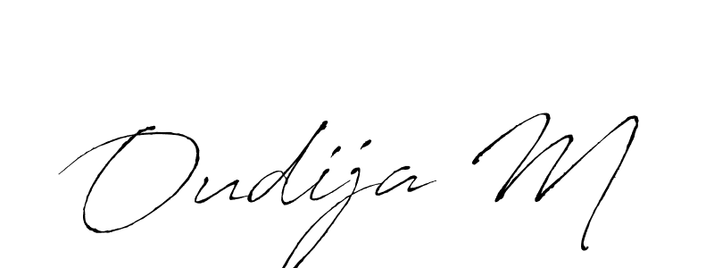 Create a beautiful signature design for name Oudija M. With this signature (Antro_Vectra) fonts, you can make a handwritten signature for free. Oudija M signature style 6 images and pictures png