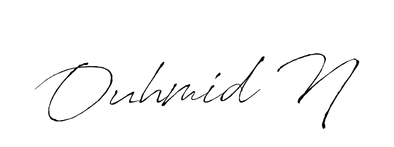 Also You can easily find your signature by using the search form. We will create Ouhmid N name handwritten signature images for you free of cost using Antro_Vectra sign style. Ouhmid N signature style 6 images and pictures png