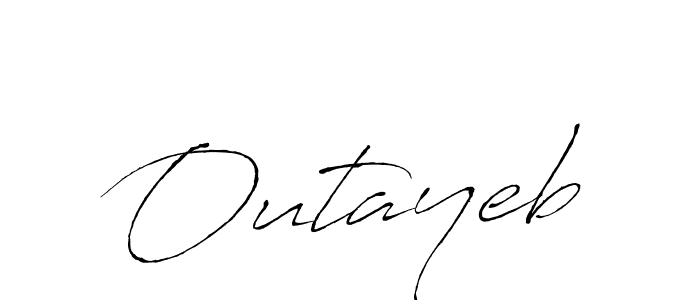 Use a signature maker to create a handwritten signature online. With this signature software, you can design (Antro_Vectra) your own signature for name Outayeb. Outayeb signature style 6 images and pictures png