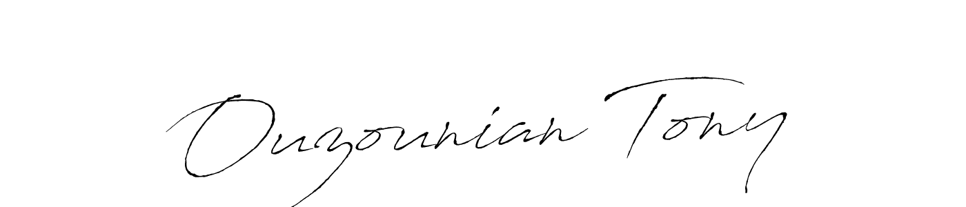 if you are searching for the best signature style for your name Ouzounian Tony. so please give up your signature search. here we have designed multiple signature styles  using Antro_Vectra. Ouzounian Tony signature style 6 images and pictures png