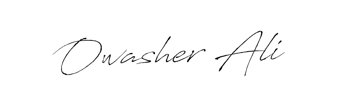 Design your own signature with our free online signature maker. With this signature software, you can create a handwritten (Antro_Vectra) signature for name Owasher Ali. Owasher Ali signature style 6 images and pictures png