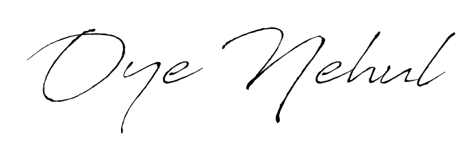 A modern signature idea for name Oye Nehul using Antro_Vectra font. Clean strokes and elegant curves make it stand out instantly. Oye Nehul signature style 6 images and pictures png