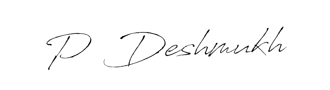 Create a beautiful signature design for name P  Deshmukh. With this signature (Antro_Vectra) fonts, you can make a handwritten signature for free. P  Deshmukh signature style 6 images and pictures png