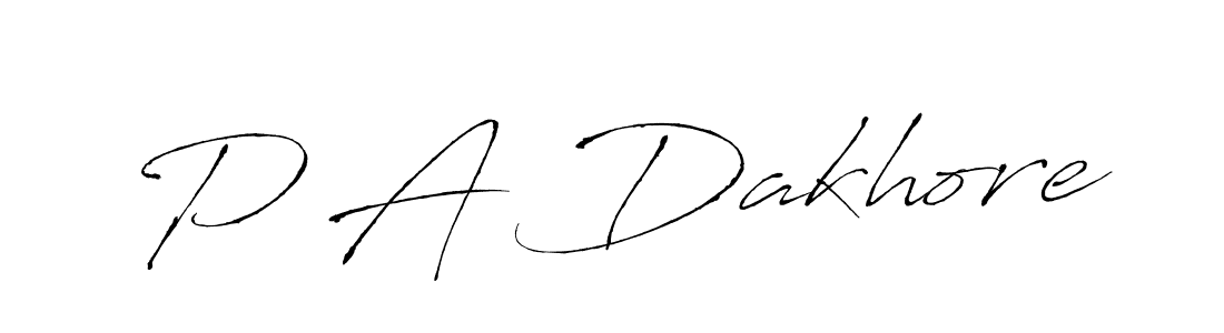 Use a signature maker to create a handwritten signature online. With this signature software, you can design (Antro_Vectra) your own signature for name P A Dakhore. P A Dakhore signature style 6 images and pictures png