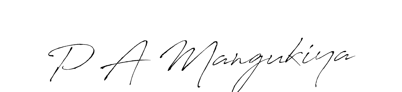 P A Mangukiya stylish signature style. Best Handwritten Sign (Antro_Vectra) for my name. Handwritten Signature Collection Ideas for my name P A Mangukiya. P A Mangukiya signature style 6 images and pictures png