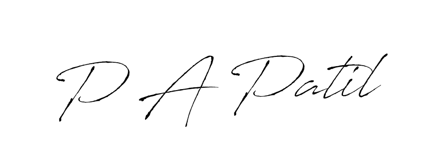 Make a beautiful signature design for name P A Patil. With this signature (Antro_Vectra) style, you can create a handwritten signature for free. P A Patil signature style 6 images and pictures png