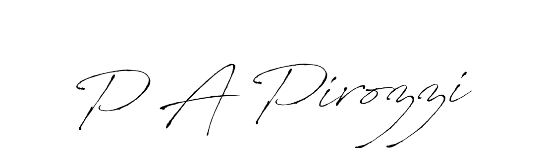 P A Pirozzi stylish signature style. Best Handwritten Sign (Antro_Vectra) for my name. Handwritten Signature Collection Ideas for my name P A Pirozzi. P A Pirozzi signature style 6 images and pictures png